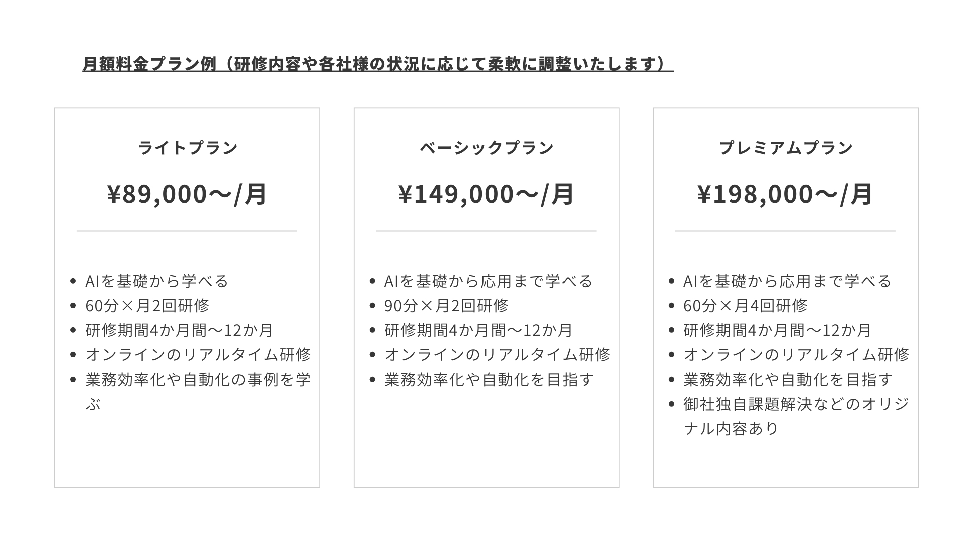 料金表